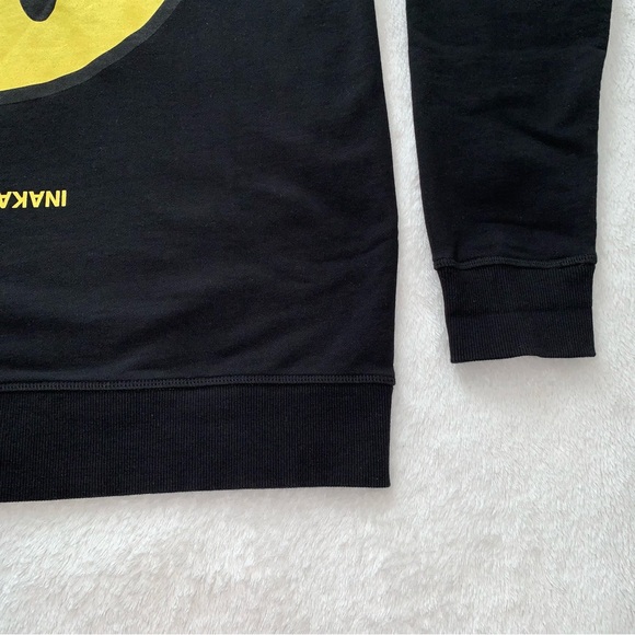 Inaka Power Black Smiley Face Crewneck Size L - Picture 4 of 5